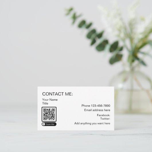 Cartes de contacts professionnelles de code QR num (Debout devant)