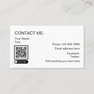 Cartes de contacts professionnelles de code QR num