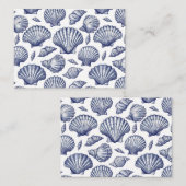 Cartes de coquillages bleues et blanches (Devant / Derrière)