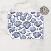Cartes de coquillages bleues et blanches (Devant/Arrière en situation)