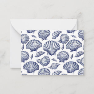 Cartes de coquillages bleues et blanches