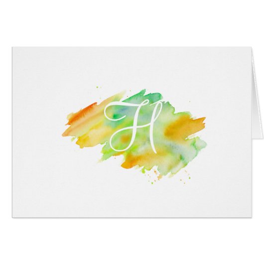 Cartes de correspondance à monogramme à script sim (Devant horizontal)