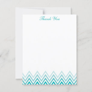 Cartes de correspondance Chic Aqua Ombre Chevrons
