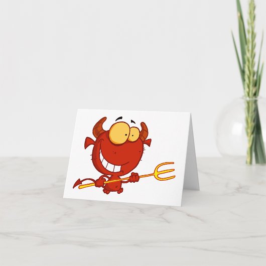 Cartes de correspondance Diable Rouge Tenant Une F