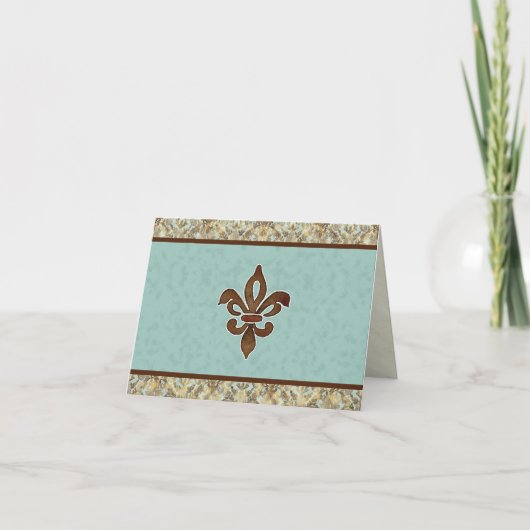 Cartes de correspondance Fleur di Lys Damask (Devant)
