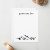 Cartes de correspondance personnalisées de dinosau (Devant/Arrière en situation)