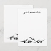 Cartes de correspondance personnalisées de dinosau (Devant / Derrière)
