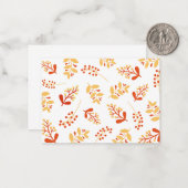 Cartes de correspondance rétro florales d'automne (Devant/Arrière en situation)