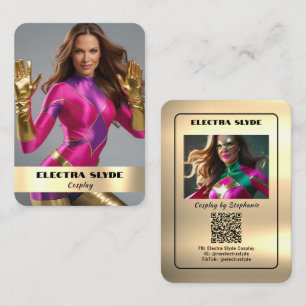 Cartes de cosplay QR Code Coscard en métal lourd
