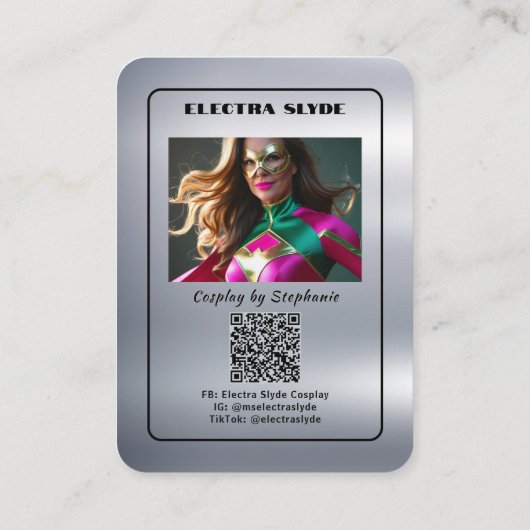 Cartes de cosplay QR Code Coscard en métal lourd (Dos)