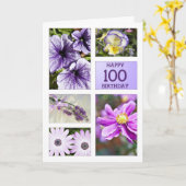 Cartes de couleur lavande florale 100e anniversair (Fleur jaune)