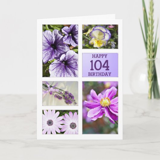 Cartes de couleur lavande florale 104e anniversair (Devant)