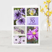 Cartes de couleur lavande florale 70e anniversaire (Fleur jaune)