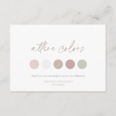 Cartes de couleurs de tenue à monogramme floral (Devant)