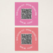 Cartes de couleurs de texte personnalisées QR Code (Devant & derrière)
