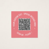 Cartes de couleurs de texte personnalisées QR Code (Dos)