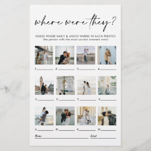 Cartes de couples d'activité photo Où étaient-ils