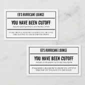 Cartes de coupure de bar pub (Devant / Derrière)