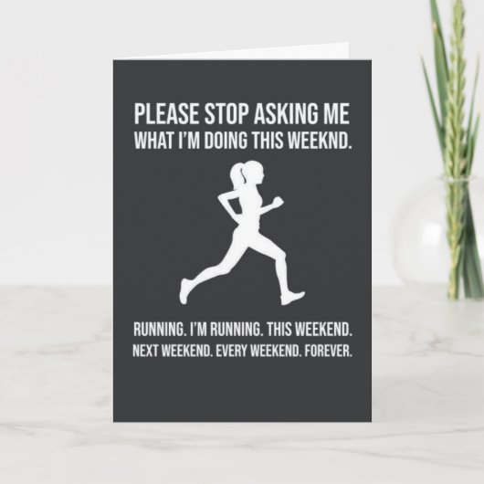 Cartes de course mignonnes Humour Runner humoristi (Devant)