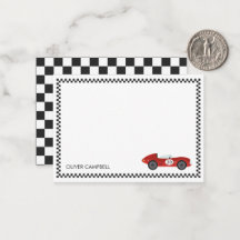 Cartes de course rouges personnalisées pour garçon