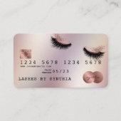 Cartes de crédit Rose stylisé Gold Lashes (Devant)