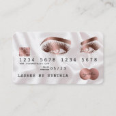Cartes de crédit Rose stylisé Gold Lashes (Devant)