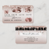 Cartes de crédit Rose stylisé Gold Lashes (Devant / Derrière)