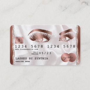 Cartes de crédit Rose stylisé Gold Lashes