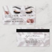 Cartes de crédit Rose stylisé Gold Lashes (Devant / Derrière)