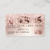 Cartes de crédit Rose stylisé Gold Lashes (Devant)