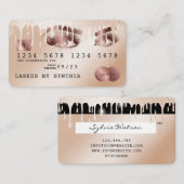 Cartes de crédit Rose stylisé Gold Lashes (Devant / Derrière)