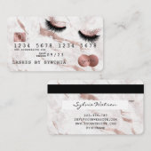 Cartes de crédit Rose stylisé Gold Lashes (Devant / Derrière)