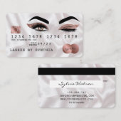 Cartes de crédit Rose stylisé Gold Lashes (Devant / Derrière)