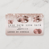 Cartes de crédit Rose stylisé Gold Lashes (Devant)