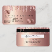 Cartes de crédit Rose stylisé Gold Parties scintil (Devant / Derrière)