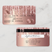 Cartes de crédit Rose stylisé Gold Parties scintil (Devant / Derrière)