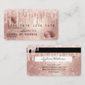 Cartes de crédit Rose stylisé Gold Parties scintil (Devant / Derrière)