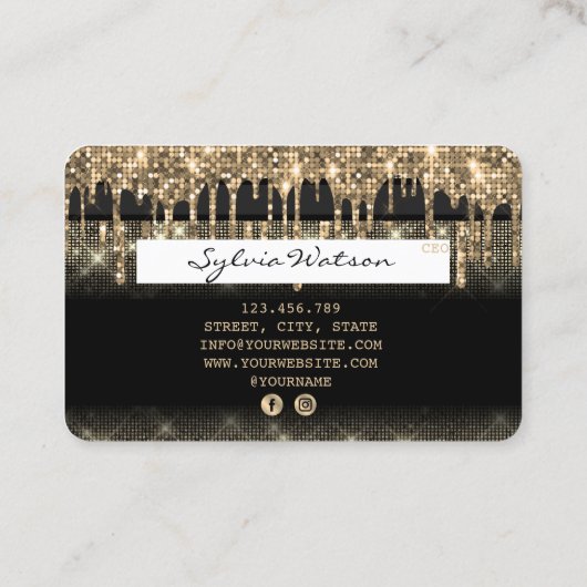 Cartes de crédit Styled Driving Gold diamants (Dos)