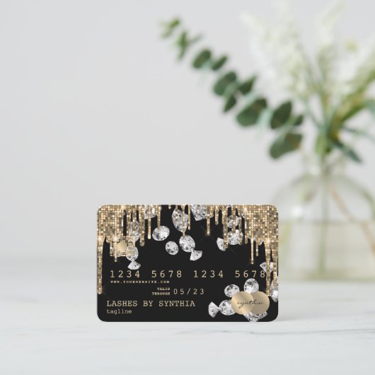 Cartes de crédit Styled Driving Gold diamants (Debout devant)