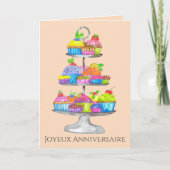 Cartes de cupcakes aquarelle pour anniversaire fra (Devant)