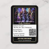 Cartes de danse premium Black & Gold | Code QR (Dos)