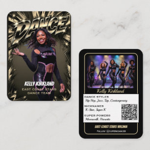Cartes de danse premium Black & Gold Code QR