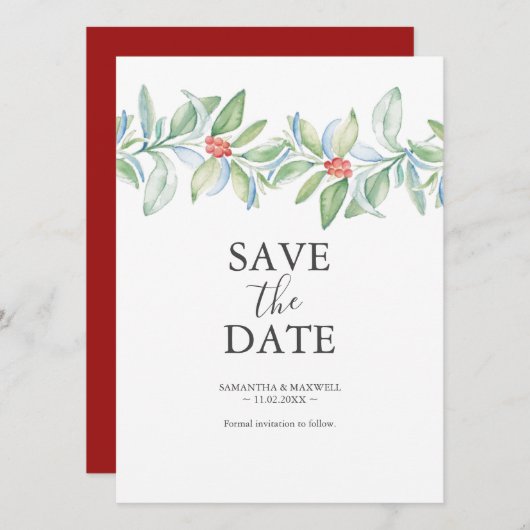 Cartes de dates de Noël personnalisées uniques (Devant / Derrière)