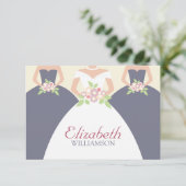 Cartes de déjeuner nuptiales pour mariées et épous (Debout devant)