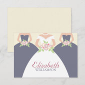 Cartes de déjeuner nuptiales pour mariées et épous (Devant / Derrière)