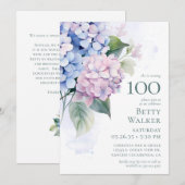 Cartes de demande d'anniversaire pour les 100 ans  (Devant / Derrière)