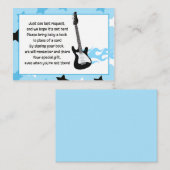 Cartes de demande de Baby shower Blue Rock Star (Devant / Derrière)
