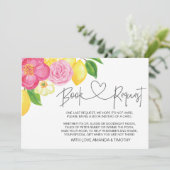 Cartes de demande de Baby shower Floral Citron ros (Debout devant)