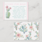 Cartes de demande de livre Cactus (Devant / Derrière)