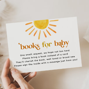Cartes de demande de livre pour Baby Shower Sunshi